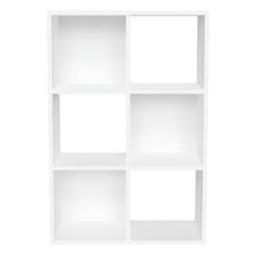 Dakota™ 24-3/4"W x 36-3/4"H x 11-3/8"D White 6-Cube Storage Organizer