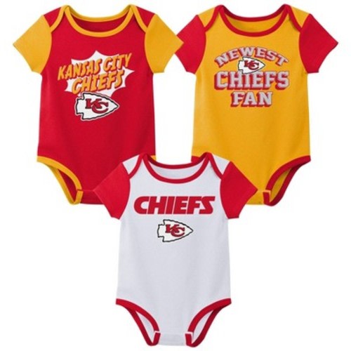 NFL Kansas City Chiefs Infant Boys' 3pk Bodysuit, Size: 3-6M