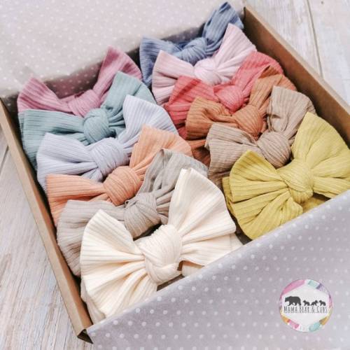 Baby Headband Bow Box Bundle Baby Ribbed Headband Baby - Etsy