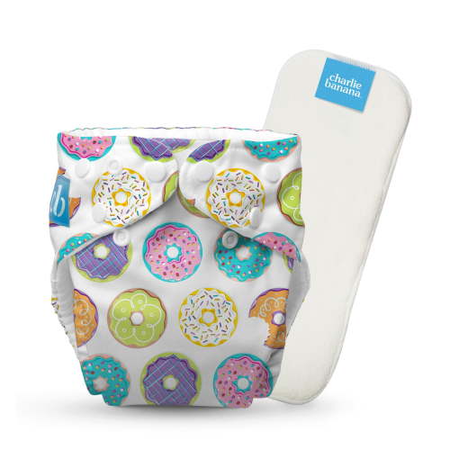 Charlie Banana Baby Washable Reusable Cloth Diapers One-Size Multicolor Delicious Donuts - 1 Pack - 0.44 lb
