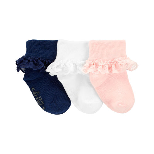 Baby 3-Pack Lace Cuff Socks