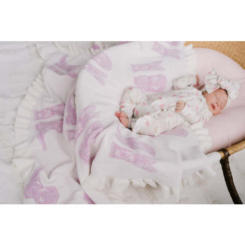 Knit Blanket | Lilac Cowgirl Boots – Little and Fern