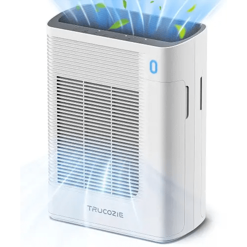 Air Purifier for Home Large Room Bedroom Up to 1937 Ft² in 1 Hr With Double-sided Air Inlet, Air Quality and Light Sensors, HEPA Sleep Mode for Allergies, Dust, Smoke, Pet Hair, White