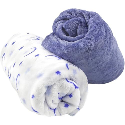Microplush Crib Sheet (Set of 2) Color: Blue/White with Moon and Stars