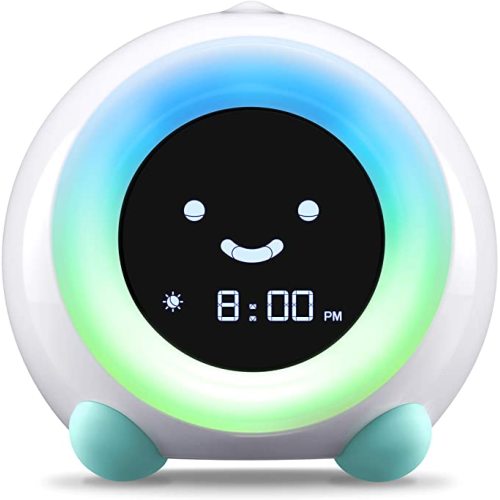 LittleHippo Mella: Ready to Rise Children's Sleep Trainer, Night Light, Sound Machine and OK to Wake Alarm Clock for Toddlers and Kids - Arctic Blue