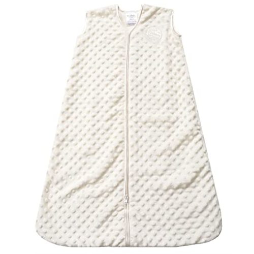 HALO Sleepsack Plush Dot Velboa Wearable Blanket, TOG 1.5, Cream, Medium - Cream Dot - Medium (Pack of 1)