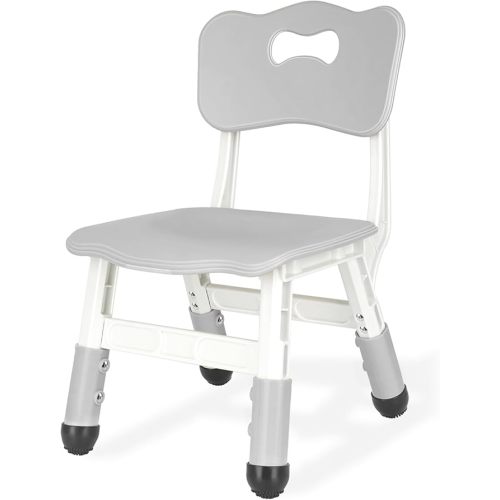 Kids Height Adjustable Toddler Chair Max Load 220LBS Plastic Indoor Outdoor for Children Age 1-6 School Home Daycare Use Grey