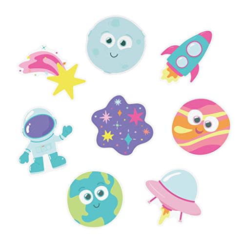 Glo Pals Galaxy Grips Textured Non-Slip Bathtub Stickers, 8 Extra Large Fun Kids Anti Slip Bath Decals