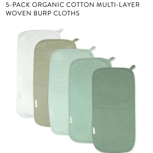 5-Pack Organic Cotton Multi-layer Woven Burp Cloths | Honest Baby Clothing