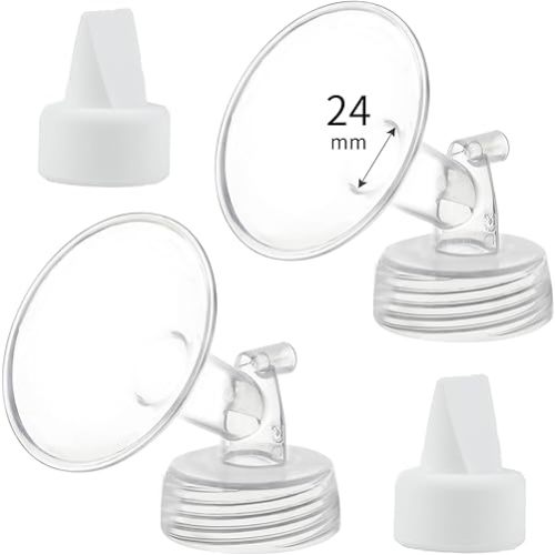 24mm Flange and Duckbill Valve Compatible with Spectra S1 S2 9 Plus Breastpump Replacement to Spectra Pump Parts, Not Original, Replace Spectra Accessories.
