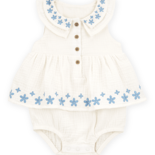 Ivory Baby Floral Embroidered Bodysuit Dress | Carter’s Oshkosh Canada