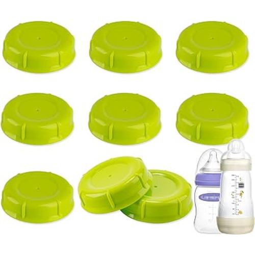 (9-PCs) Travel Bottle Caps Compatible with Lansinoh MAM Bottles, Storage Lids Replacement