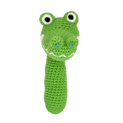 Alligator Crochet Stick Rattle