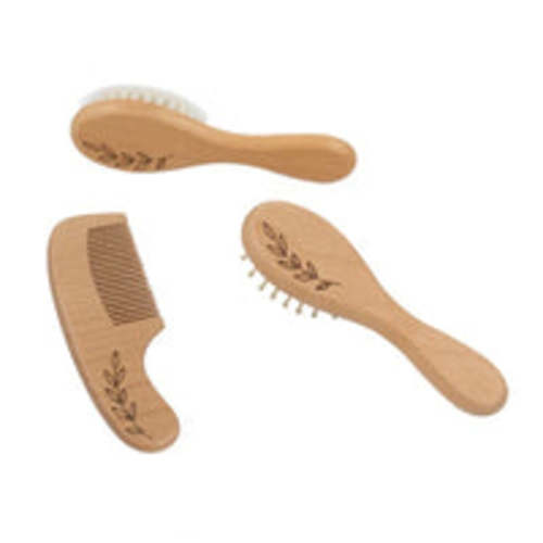 Living Textiles 3pc Baby Brush Set Beech Wood