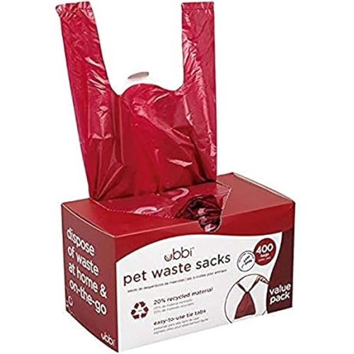 Ubbi Pet Waste Sacks, Lavender Scented Cat Litter Disposal Bags, Leak Proof and Easy Tie, 400 Count