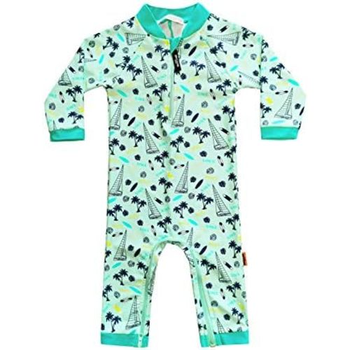 weVSwe Baby Toddler UPF 50+ Sun Protection Rash Guard Long Sleeve Swimsuit with Crotch Zipper
