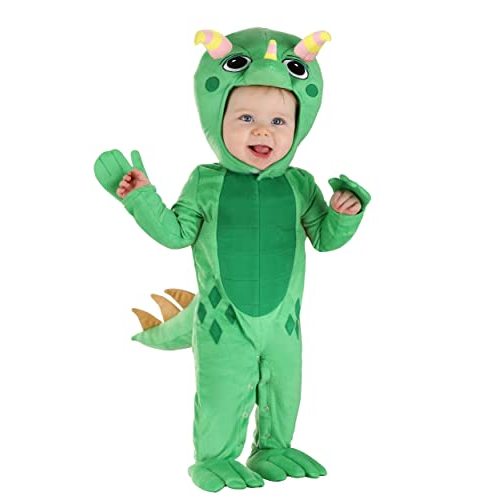 Magic School Bus Liz Baby Costume - Jumpsuit with Fiber-Filled Spikes, Long Tail, Mitts - Polyester & Velour