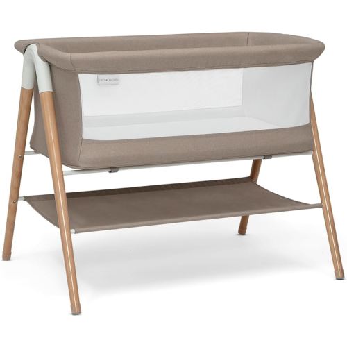 Delta Children Bondi Beechwood by The Bed Bassinet with PureAir Breathable Mesh Sheet and FSC-Certified Wood, Tan