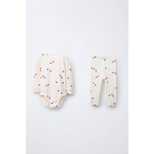 WAFFLE TOMATOES BODY AND LEGGING PACK - Ecru | ZARA United States