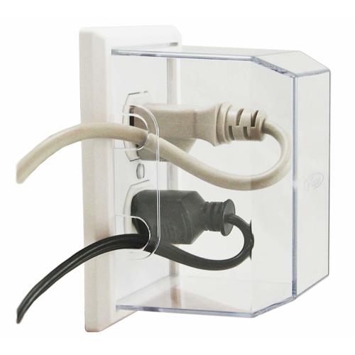 LectraLock - Baby Safety Electrical Outlet Cover - Large Plug Cover - Deep Babyproof Socket Cover, White