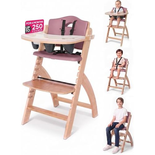 Abiie Beyond Junior Convertible Wooden High Chair with Removable Tray