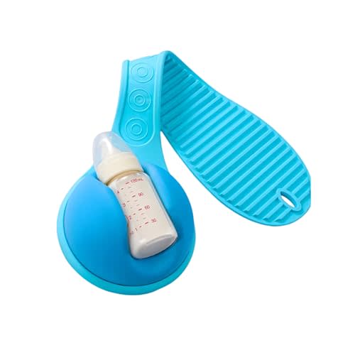 Baby Bottle Holder Hands Free: Bottle Holder for Baby, 2025 New Baby Bottle Holder for Dad Anti-Shedding and Anti-Slip, Suitable for Most Bottle Sizes, Baby Bottle Holder, Soft Silicone (Blue)