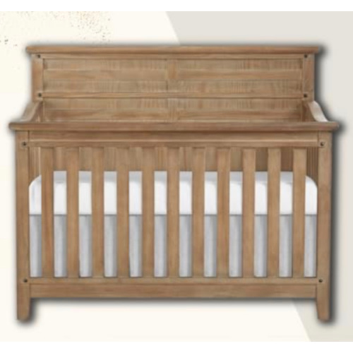 Evolur Andorra 5-in-1 Convertible Crib in Weathered White, Greenguard Gold and JPMA Certified, Made of Hardwood, Easy to Assemble, Wooden Nursery Furniture