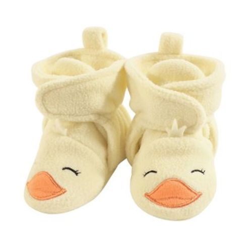 Hudson Baby Baby And Toddler Cozy Fleece Booties, Yellow Duck, 0-6 Months