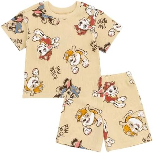 Paw Patrol Waffle Knit T-Shirt and Shorts Outfit Set Newborn to Little Kid Sizes (0-3 Months - 5)