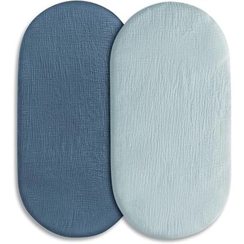 Muslin Bassinet Fitted Sheets, 2 Pack