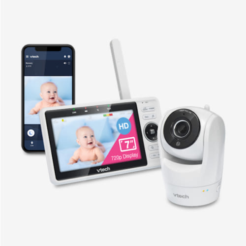 VTech Upgraded Smart WiFi Baby Monitor VM901, 5-inch 720p Display, 1080p Camera, HD NightVision, Fully Remote Pan Tilt Zoom, 2-Way Talk, Free Smart Phone App, Works with iOS, Android