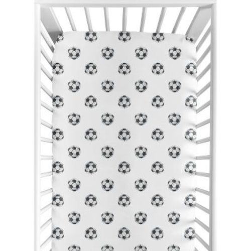 Sweet Jojo Designs Boy Baby Fitted Crib Sheet Watercolor Sports Theme Black And White