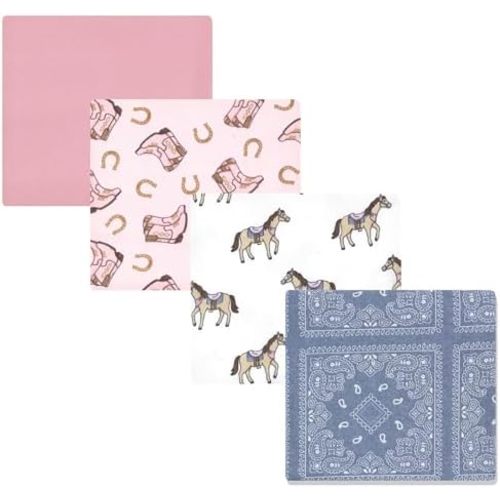 Luvable Friends Hudson Baby Flannel Receiving Blankets 4pk