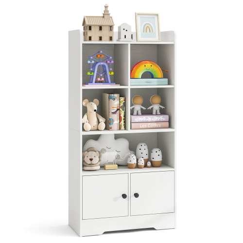 Bookshelf with Doors 2 Storage Cabinets and 5 - See Details