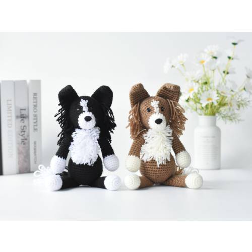 Border Collie Finished Crochet Toy - SheepDog Amigurumi Stuffed Plush Toy -Border Collie Dog Lovers Gift