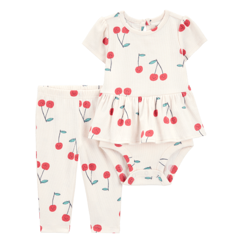 Baby 2-Piece Cherry Peplum Bodysuit Pant Set - Carter's | Carter's