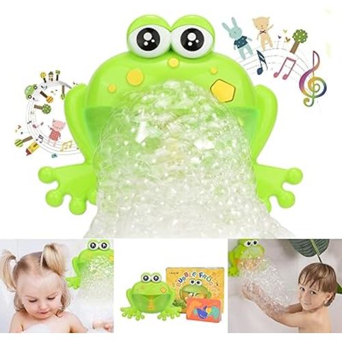 Light Up Baby Bath Bubble Toys,Tub Big Frog Automatic Bubble Maker Blower Toys with 24 Music Baby Fun Shower Toys, for Boys, Girls(New 2024)