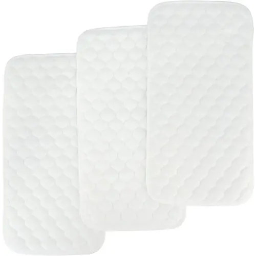 BlueSnail Quilted Thicker Waterproof Changing Pad Liners,3 Count(Snow White)