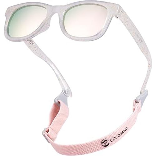 COCOSAND Flexible Baby Sunglasses with Strap Polarized UV Protection for Toddler Infant Newborn Boy Girl Age 0-24 Months