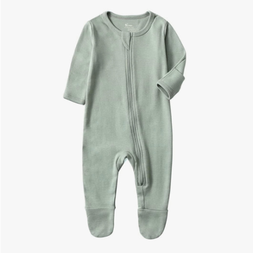O2 BABY Baby Boys Girls Organic Cotton Zip-Front Sleeper Pajamas, Footed Sleep 'n Play