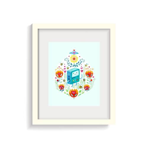 Adventure Time BMO wall decor, living room wall art, Fan Art for Nursery, Whimsical Watercolor Illustration, Gift for baby and new mom