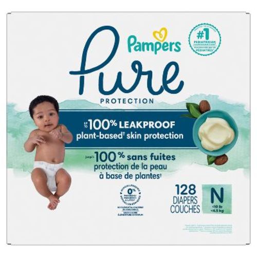 Pampers Pure Protection Diapers Pack - Size 0 - 128ct