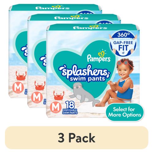 (3 pack) Pampers Splashers Swim Diapers Size 4, 18 Count (Select for More Options)