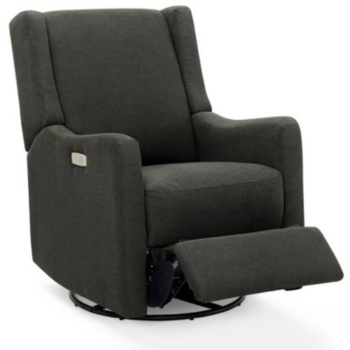 Delta Children Mercer Nursery Swivel Power Recliner with Livesmart by Culp Fabric - Dark Gray