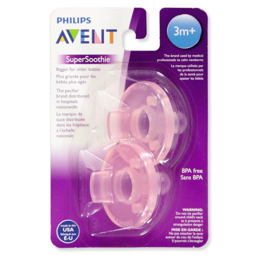 Avent 2-Pack Super Soothie Pacifiers - pink, one size