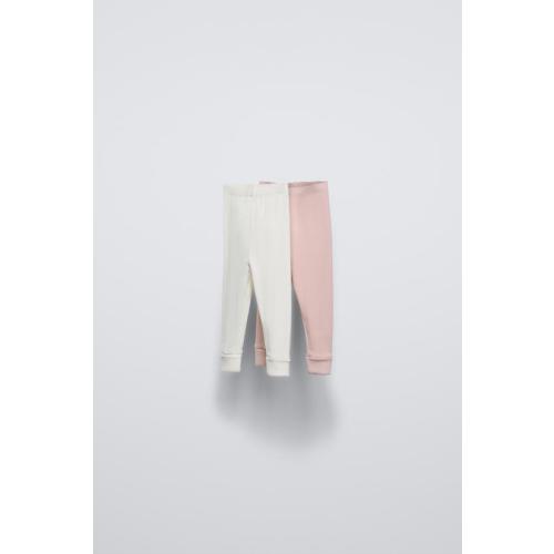 TWO-PACK OF RIBBED LEGGINGS - Pink | ZARA United States