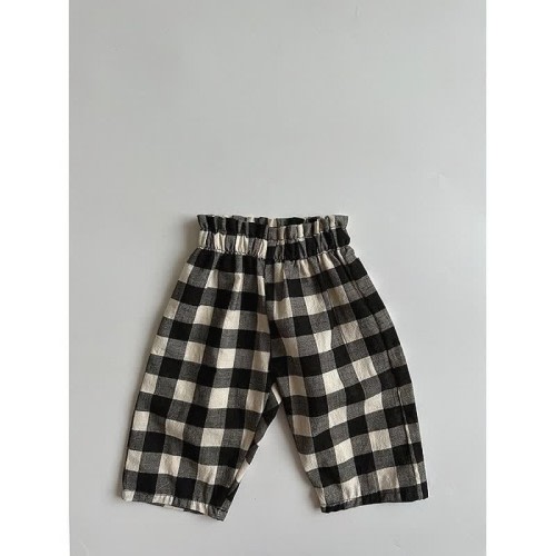 Baby Toddler Dot Plaid High Waist Pants - Black 6-12mo