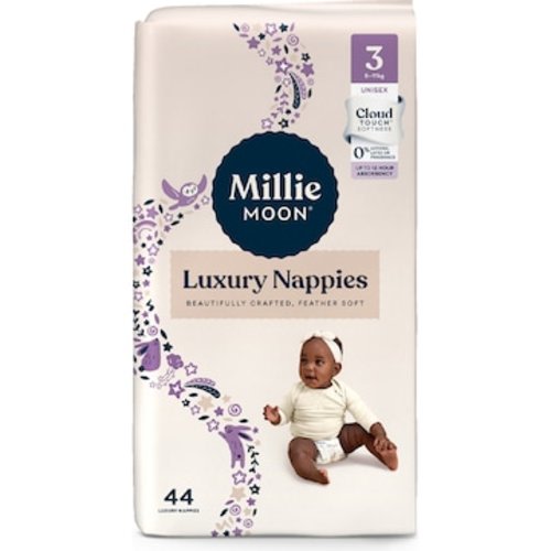 Millie Moon Luxury Nappies Size 3 Crawler 6-11kg 44 pack | Woolworths