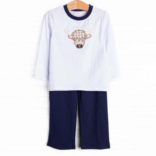 Highland Hills Applique Pant Set, Navy – Stitchy Fish
