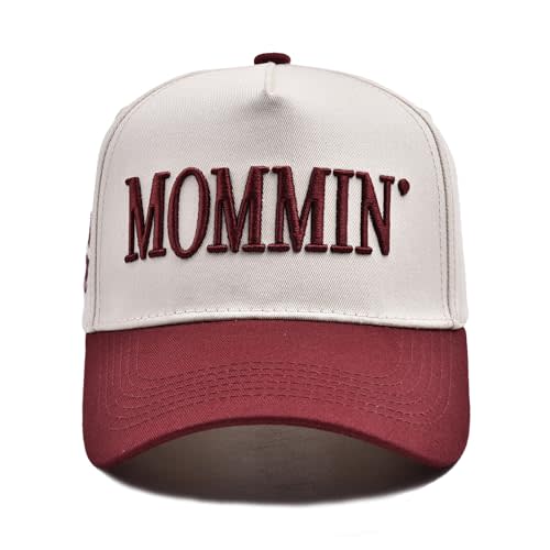 Vintage Two-Tone Women's Baseball Cap, Mommin Trucker Hat for Women & Men, Adjustable Baseball Cap, Mother Day Ponytail Hat